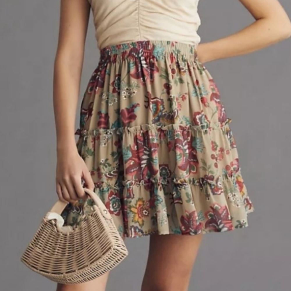 *Anthropologie Let Me Be Chiffon Mini Skirt - Picture 3 of 5